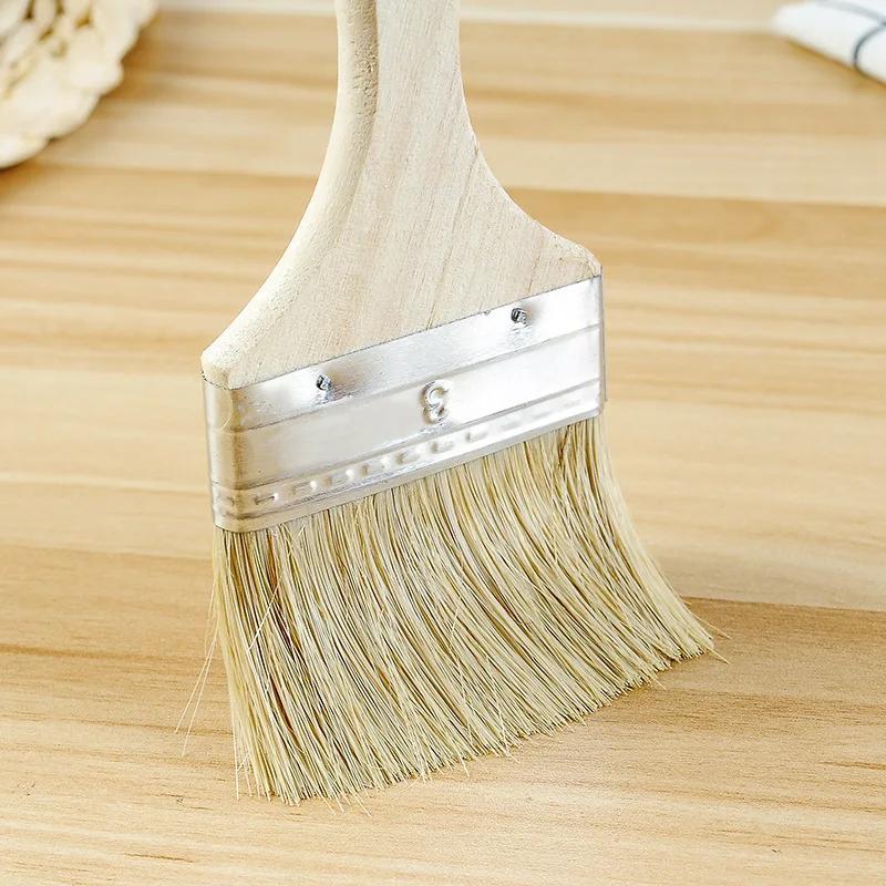 5Pcs Paint Brush 1/2/3 Inch Wooden Handle BBQ Brush for Wall and Furniture Paint Tool Painting Brushes Set Artist Paint Brushes