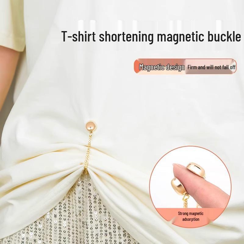 Adjustable Magnetic Buckle for No-Sew Garment Shortening and Waist Reduction