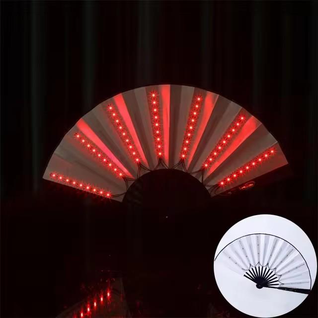 

Bar FaninsGlowing Disco Fan Trendy Electronic Music Festival Party Performance Prop Flashing Folding Fan Luminous Colorful красный