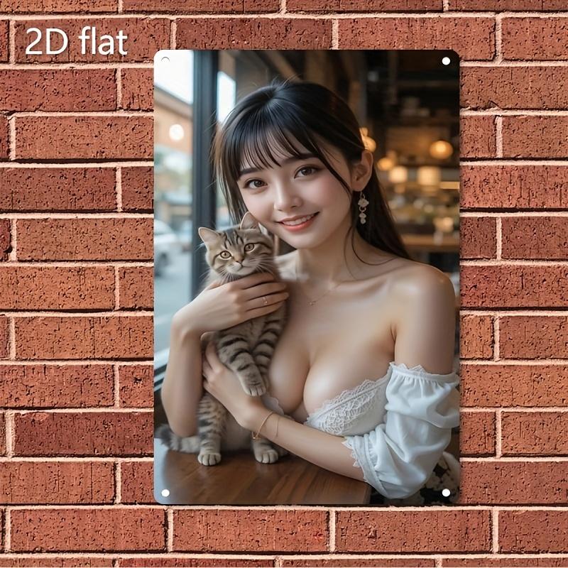 

Ktownvibe Ретро Металлическая Табличка - Корейское Искусство с Котами Домашний Декор Постер Сверхпрочная Железная Пластина 20x30cm（7.8x11.8inch）