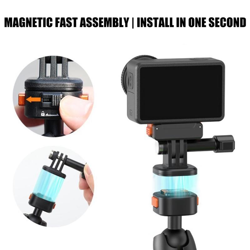 Universal Magnetic Quick Release Mount For Action Camera 360 Rotation And 18 45mm Clamp Ranges For Biking Motorcycle