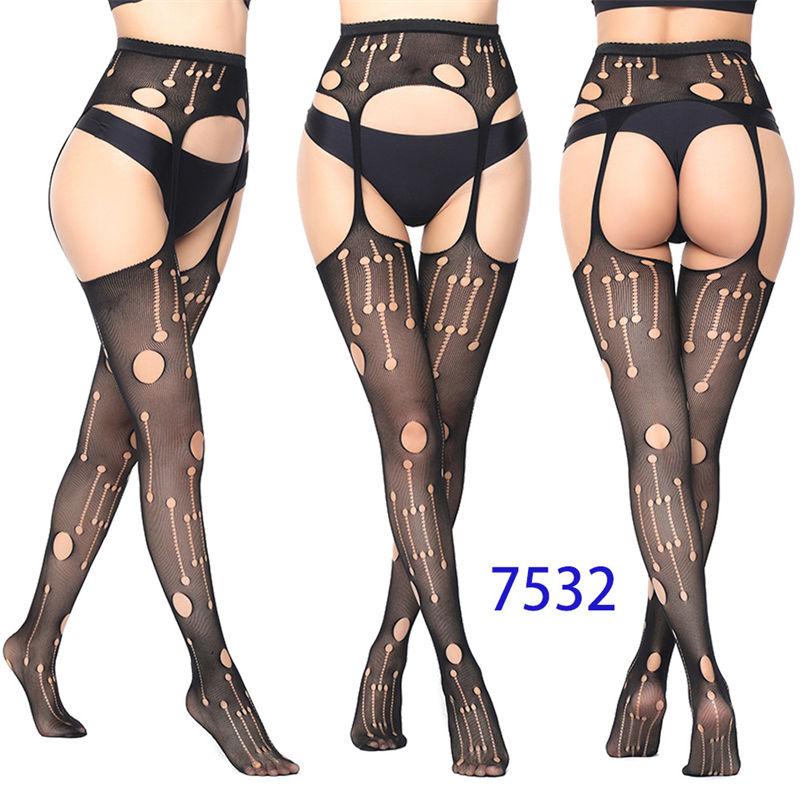 Sexy Suspenders Mesh Stockings Fishnet Eye Women's Bottoming Pantyhose