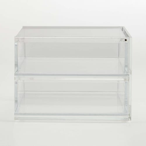 MUJI Overlapping Acrylic Case 2 Tier Drawer with Lid Approx. Width 17.5 x Depth 13 x Height 9.5cm 47380965