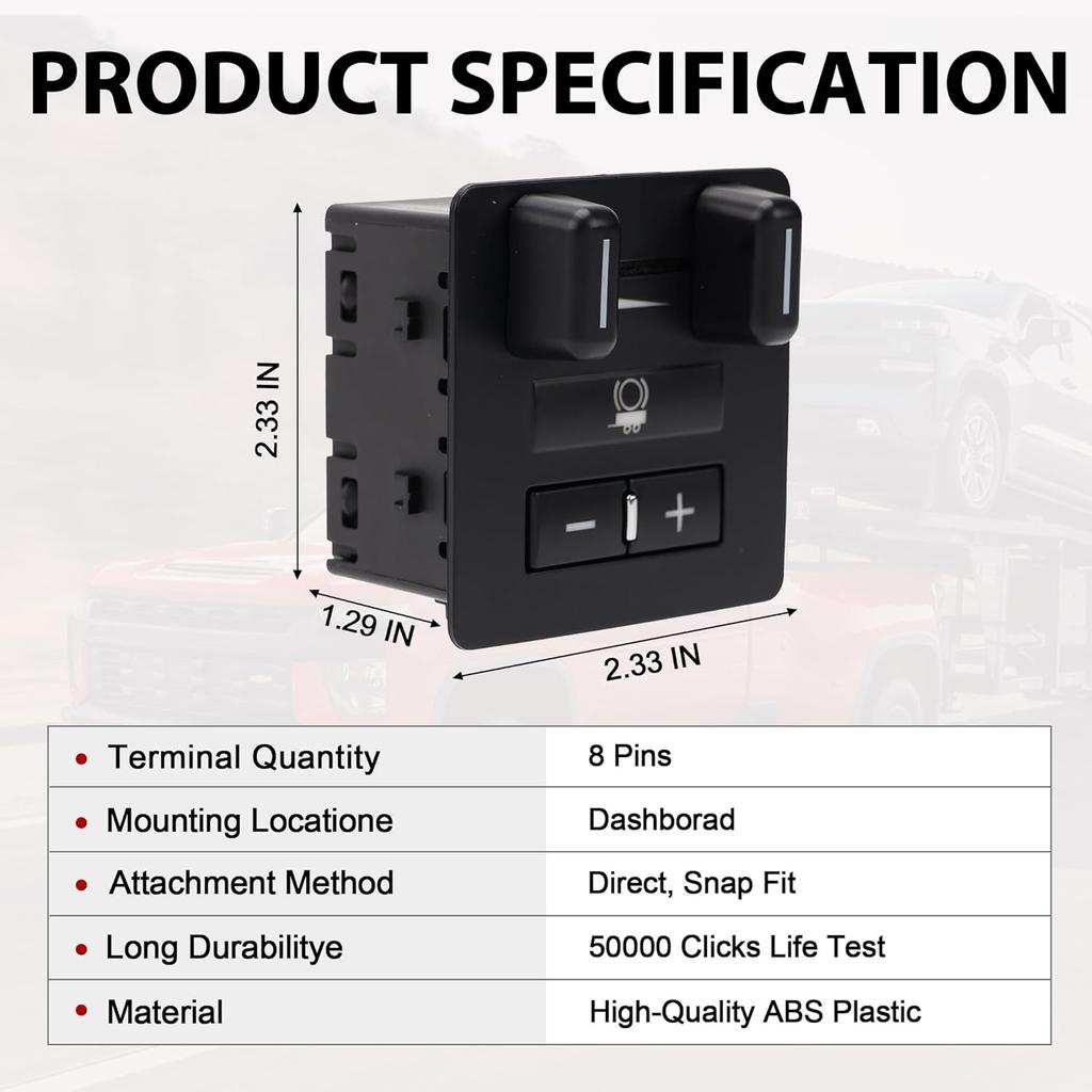 Trailer Brake Control Switch Compatible With 2007-2014 Cadillac Escalade Chevy Avalanche Silverado 1500 2500 3500 Suburban Tahoe GMC Sierra Yukon XL