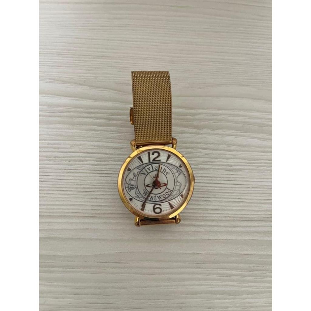 Used Vivienne Westwood Watch Pink Gold Mesh Strap
