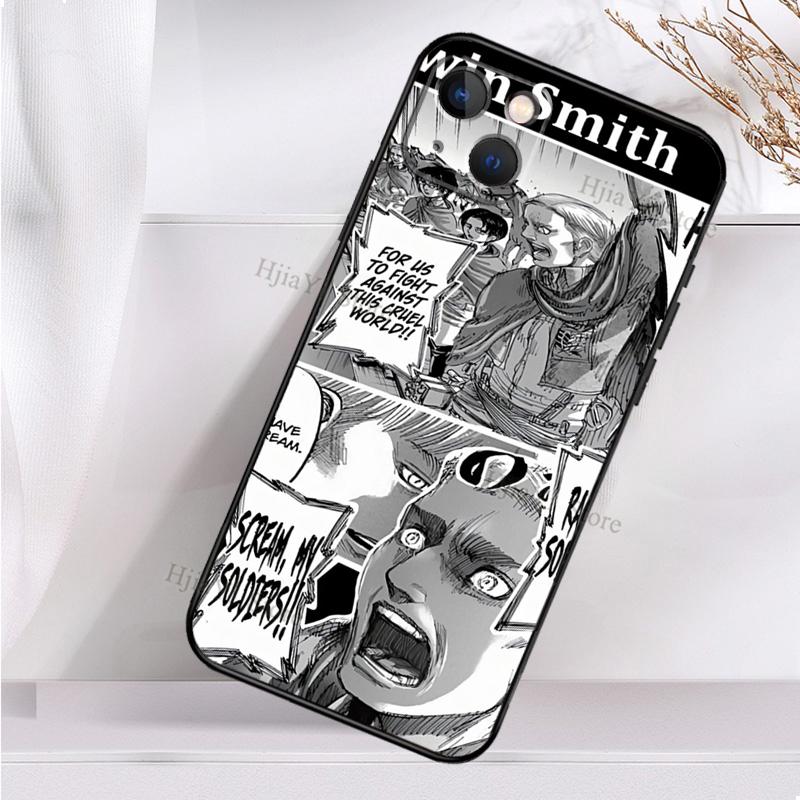 Erwin Smith Attack On Titan Soft Cover For iPhone 11 12 Pro X XS XR 7 8 Plus SE 2020 13 Pro Max Shockproof Phone Case