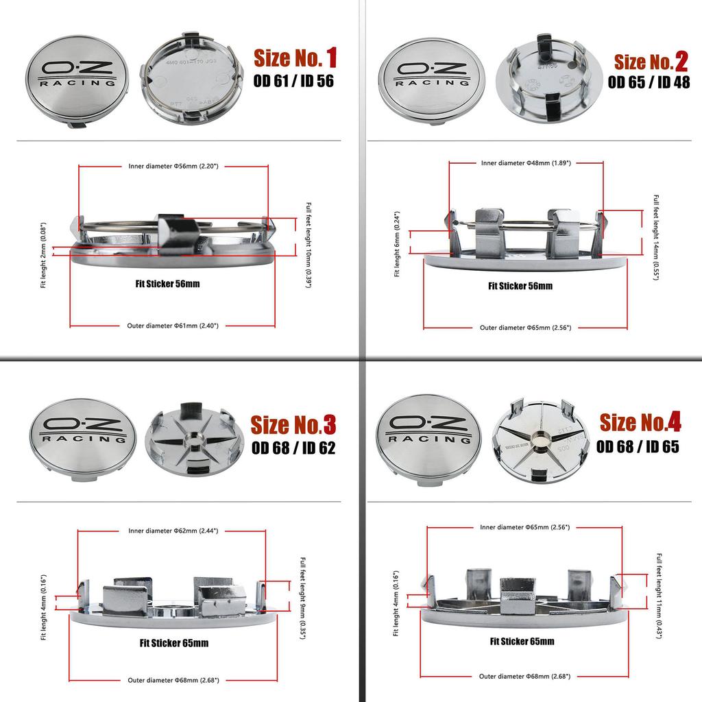 OZ Wheel Center Cap 61mm O.Z Racing Emblem Sticker 65mm 68mm Wheel Cover Hub Cap 69mm 74mm 75mm 76mm Car Rim Tire Accessories