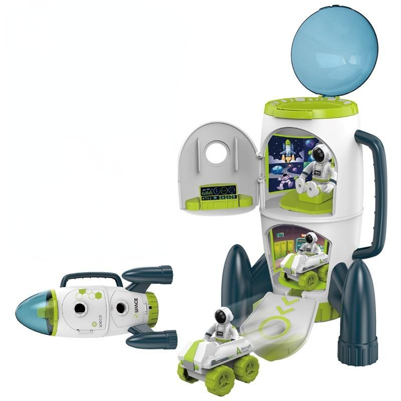 Acousto Optic Space Rocket Toy Astronaut Spaceship Toys Model Shuttle Space Station Rocket Aviation Series Toys Boy Gift