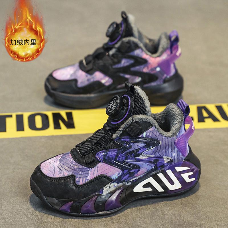 Trend and fashion children's sports cotton shoes, sports shoes, girls' shoes, autumn and winter models, leather surface warmth, cotton, medium and ol