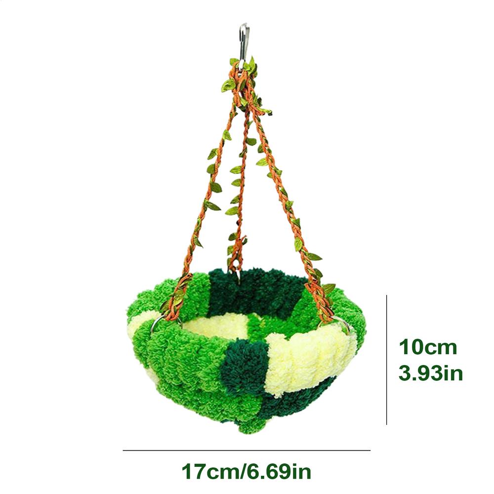 

Warm Bird Nest For Cage Winter Warm Bird Plush Nest Parakeet Accessories For Sleeping Nesting Perching Resting Playing Hiding зелёный