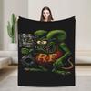Custom Anime Cartoon Rat Fink Blanket  Picnic Flannel Throw Blanket For Couch Chair Warm Soft Customized Quality Bedspread Gift