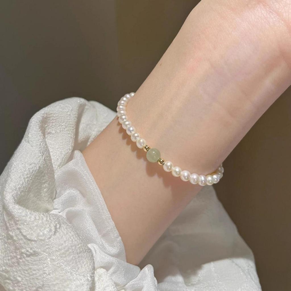 Hetian Jade Shi Jia Pearl Women's High-End Versatile Chinese Style Bracelet