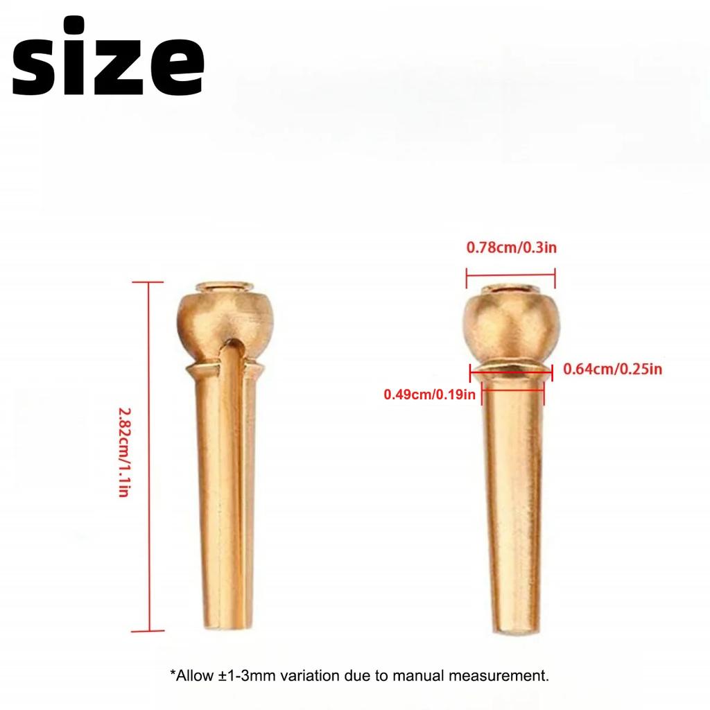 6Pieces Guitar Strings Nail Metal Acoustic Guitar Bridge Pins Brass Fixed Cone Pins String nut Nails Guitar Parts Replacement