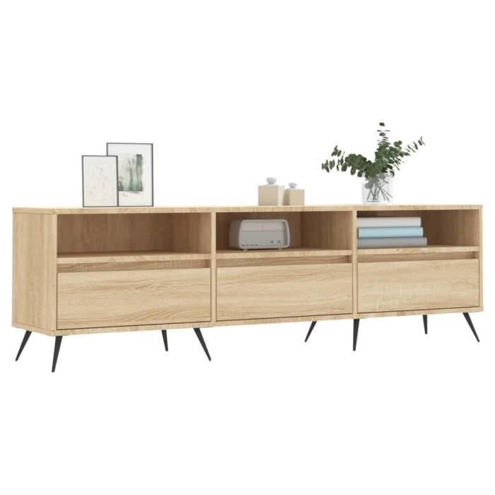VidaXL Meuble TV chêne sonoma 150x30x44,5 cm bois d'ingénierie 831255
