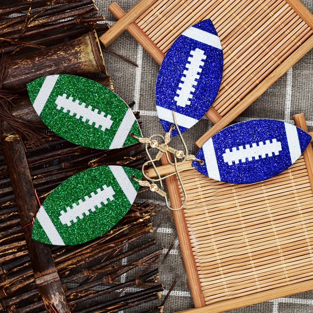 Ball Rugby Earrings Colorful Leather Earrings Hot Sale Creative New Fashion Acrylic Material