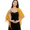 Women's Triangle Lace Shawl with Tassels Waved Shoulder Wrap Shawl Scarf for Bridal Gowns and Evening Parties