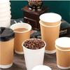 Hanton 400ml Double-Layer Disposable Coffee Cups