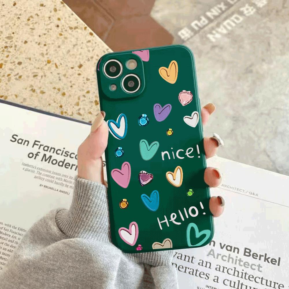 Graffiti Love Silicone Phone Case for IPhone 14 15 16 Plus for IPhone 13 14 15 12 11 16 Pro Max 12 Mini XS Max TPU Protect Cover