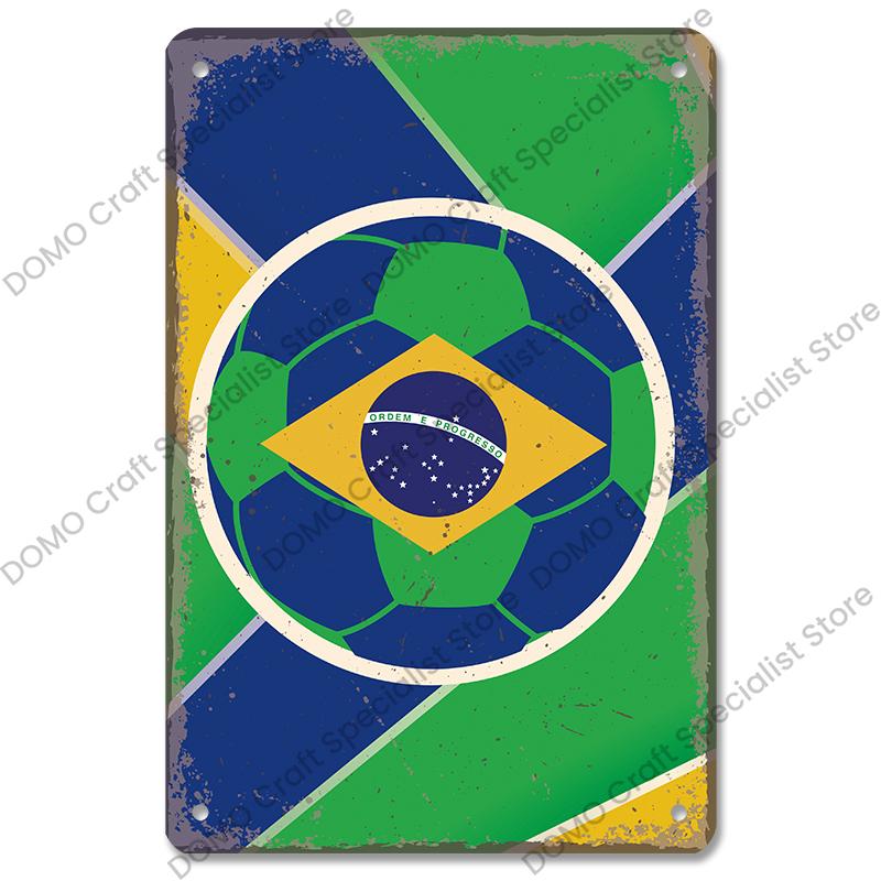 Brazil Travel Poster Country Flag Metal Tin Signs Retro Carnival Party Metal Plate Wall Decor For Bar Pub Club Home