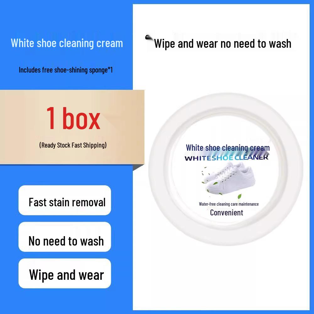 Shoe Whitening Kit: No-Wash Cleaner, Stain Remover, Cleaning Wipes, Brush, and Cream