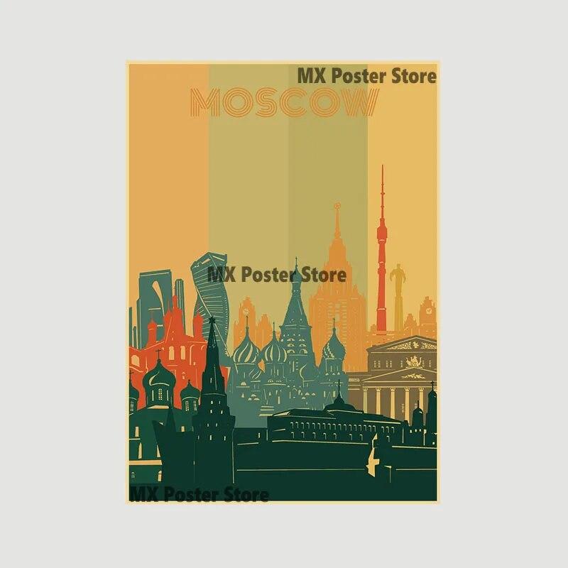 

Винтажный постер World Travel Эдинбург/Кливленд, крафт-бумага для печати в комнате, настенное художественное украшение, картина для домашнего прохода, бара, кафе, декор 30x21cm