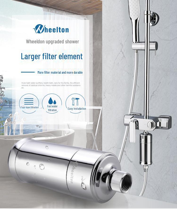 Oczyszczacz wody pod prysznic i do kąpieli Wheeldon: Mocny filtr dechlorujący do kąpieli dla niemowląt