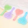 Shuanghai Heart-Shaped Candy Color Massage Comb - Mosquito Coil Design, Smoothing, Wet & Dry Styling, Cute and Hollow.