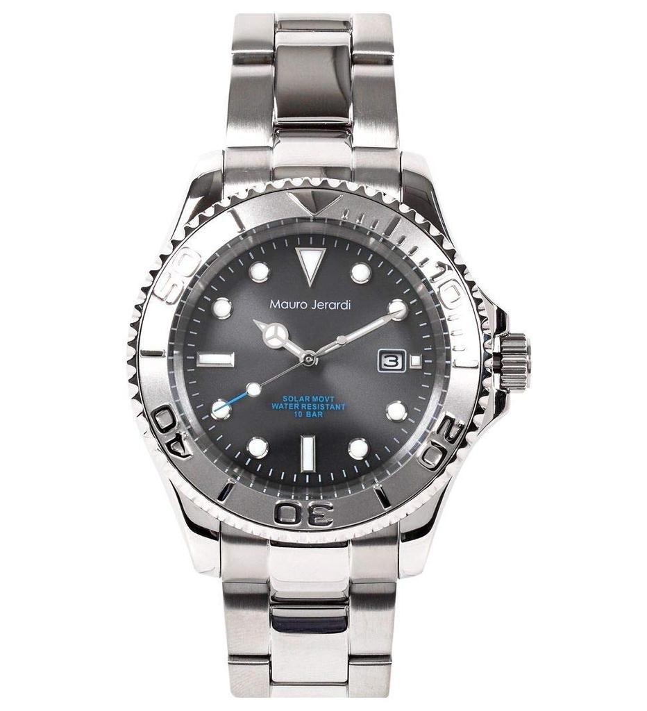 [Mauro Geraldi] Solar 3 Hand Date 10 ATM Water Resistant MJ061-3 Men's Silver