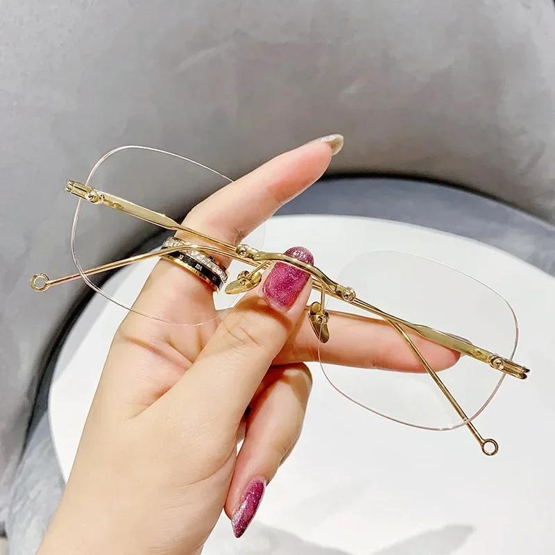 Frameless Square Minus Glasses For Women Men Luxury Korean Style Shortsighted Eyeglasses Optical Spectacle Eyewear Diopter