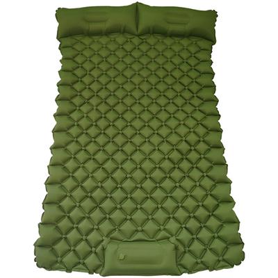 Doppel-Isomatte für Camping aufblasbare Matratze mit Kissen Outdoor-Matte Reisebett Polster eingebaute Pumpe 2 Personen zum Wandern