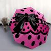 1pc Polka Dots BowAutomatic Open/close Folding Umbrella, Compact Portable Travel Umbrella, Perfect Birthday/Holiday, Cute Umbrella y030