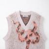 2025 Spring Women's European & American V-Neck Jacquard Knit Vest Top