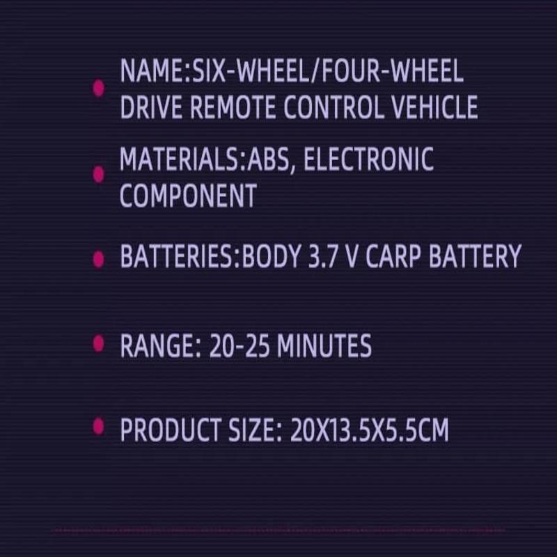 Nová cool technológia Sen Detské RC auto Deformácia Šesťkolesové Terénne Lezenie Stunt Šesťpohonové Zliatina Sprej Drift Pretekárske Auto Hračka Darček pre Chlapca
