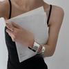 Elegant Wide-Edge Irregular Bracelet for Women - Cold Style Niche Design