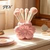 Modern Minimalist Pen Holder Satin Flower Holder, Petal Design Desk Organizer, Durable Stationery PLA Desktop Storage Container, for Home Office