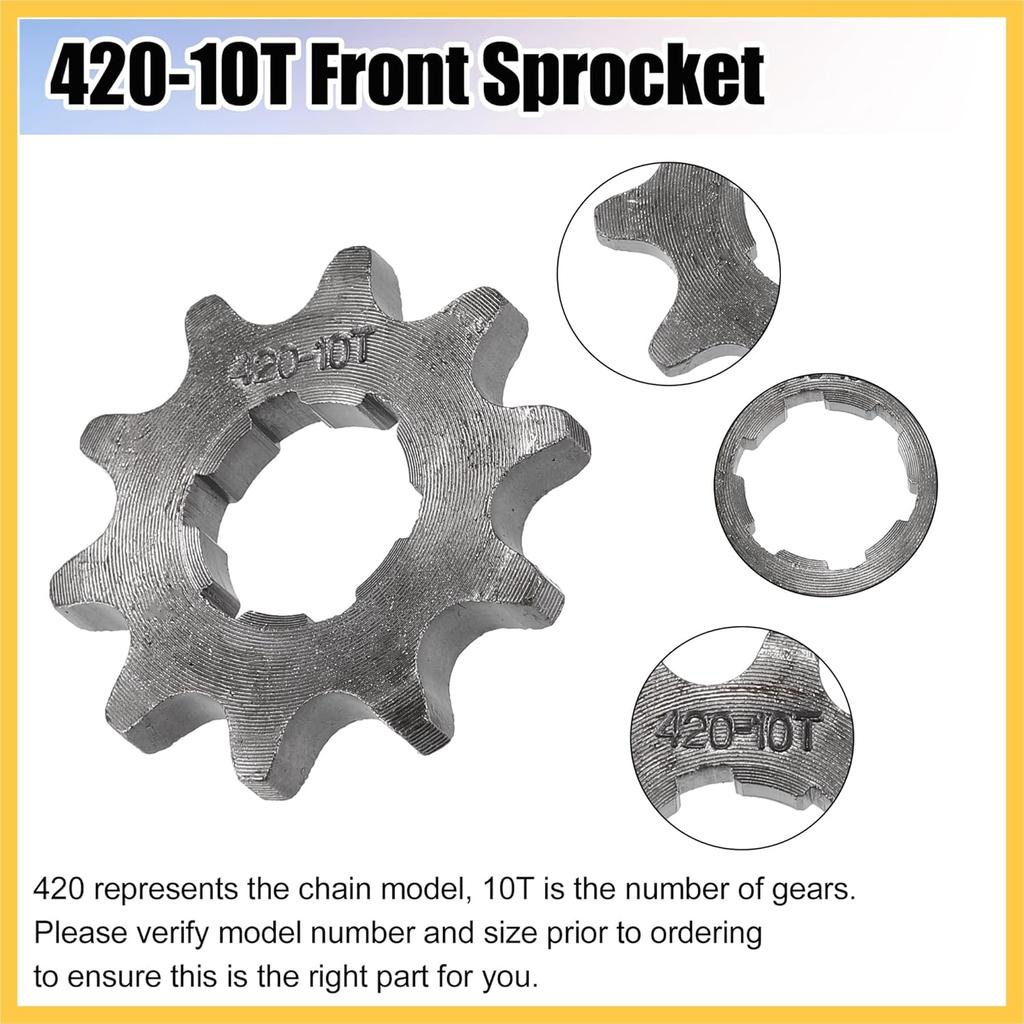 1 Set 420 10T 20mm Motorcycle Front Engine Sprocket for 50cc 70cc 90cc 110cc 125cc Dirt Pit Bike Mini Bike ATV Auto Replacement Parts