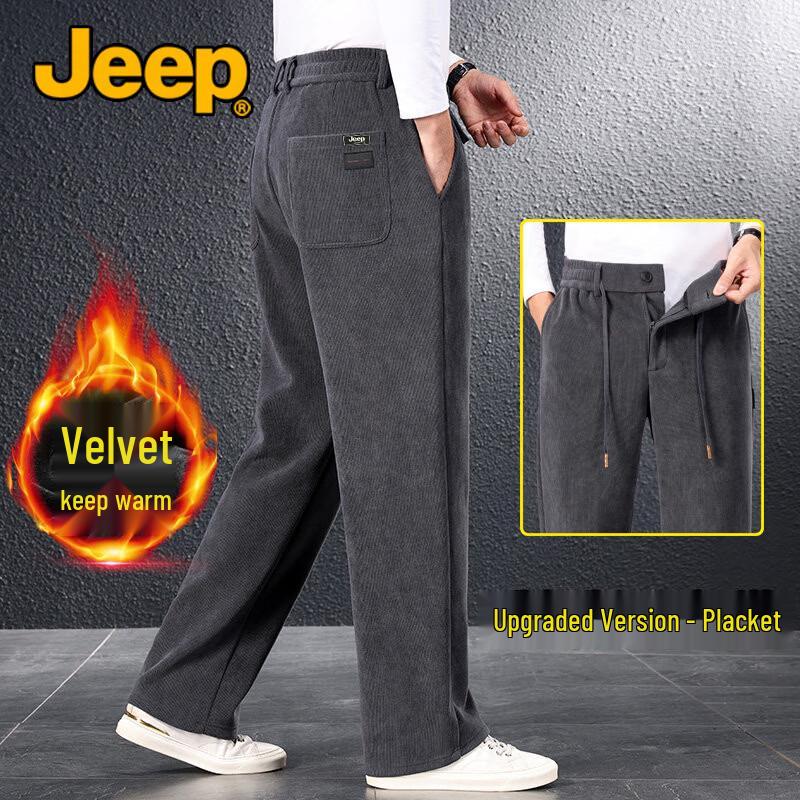 JEEP Men's Straight-Leg Casual Trousers