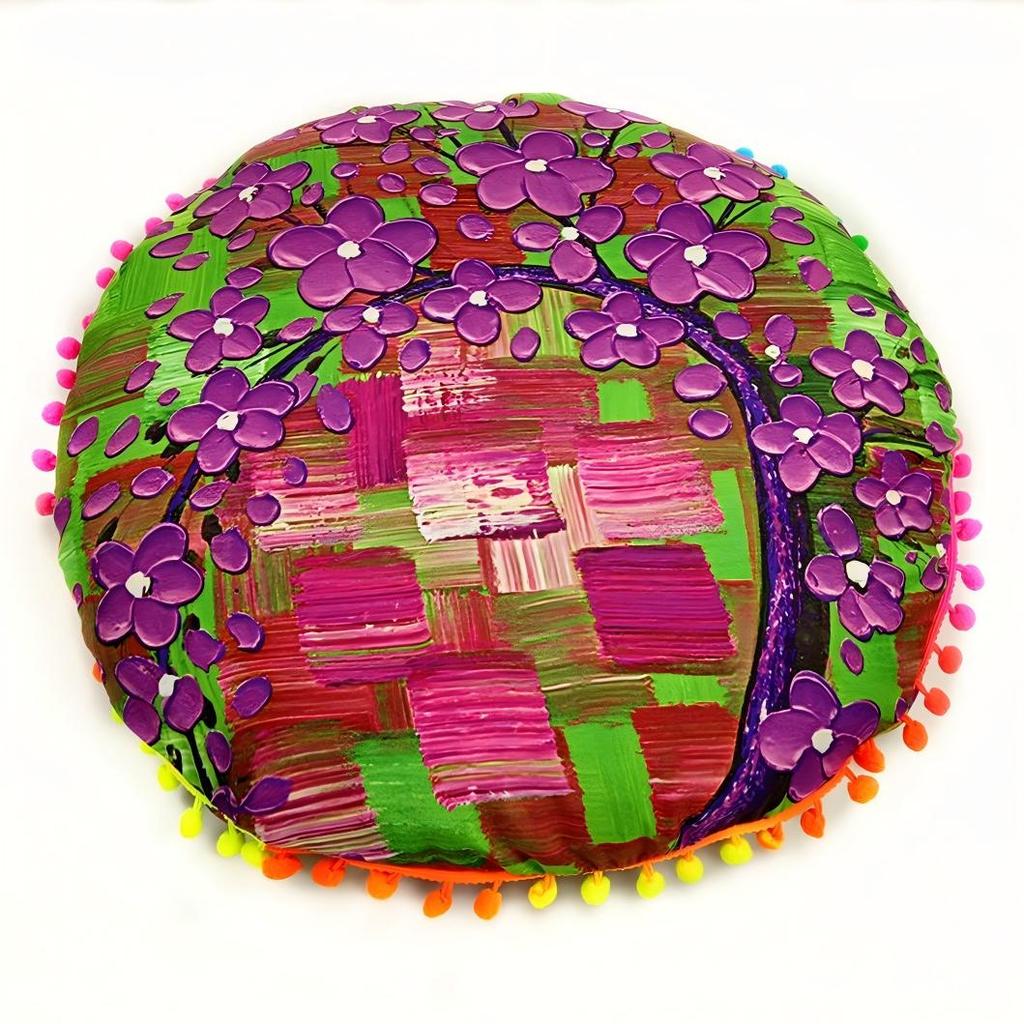 Bohemian 43cm/80cm Round Pillow Case Mandala Pattern Cushion Cover Indian Elephant Retro Meditation Floor Decorative Pillows