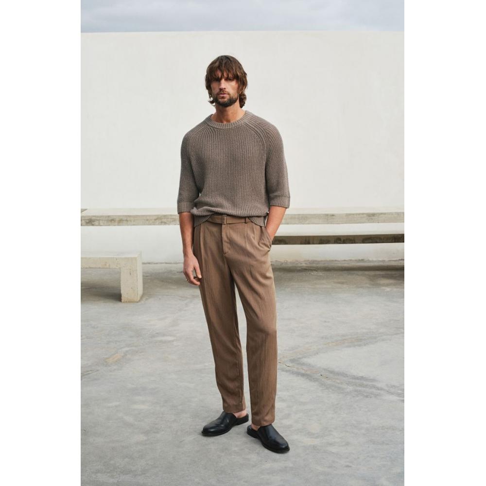 H M sHort Sleeve Sweater Regular Fit Dark Grey