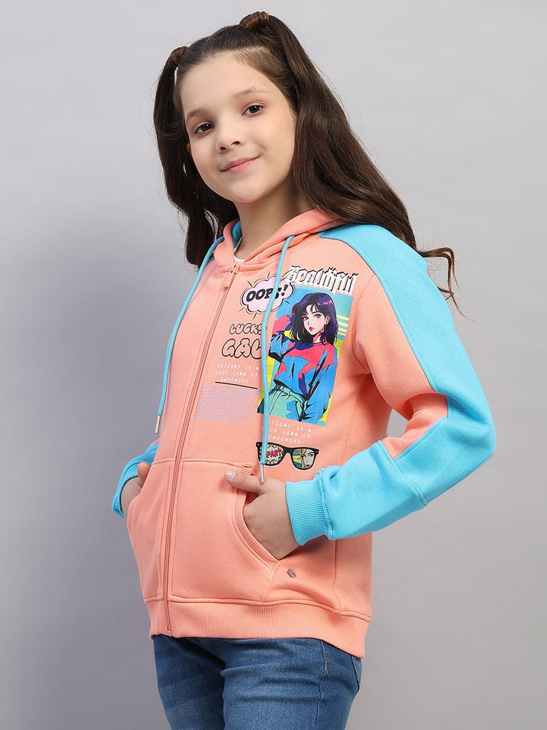 MONTE CARLO Girl Regular Fit Peach Sweatshirt