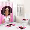 African Woman Digital Printing Creative Shower Curtain Floor Mat Set Bathroom Carpet