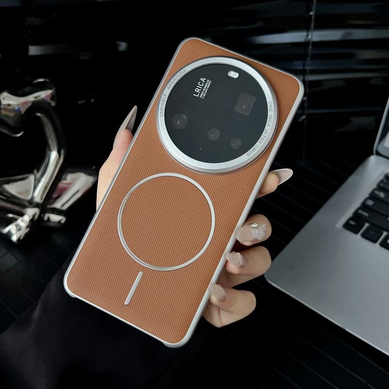 Case For Xiaomi 15 14 13 12S Pro Ultra Lychee Diamond Pattern Leather Magsafe Individual Metal Keys Matte Anti-Slip Grip Cover