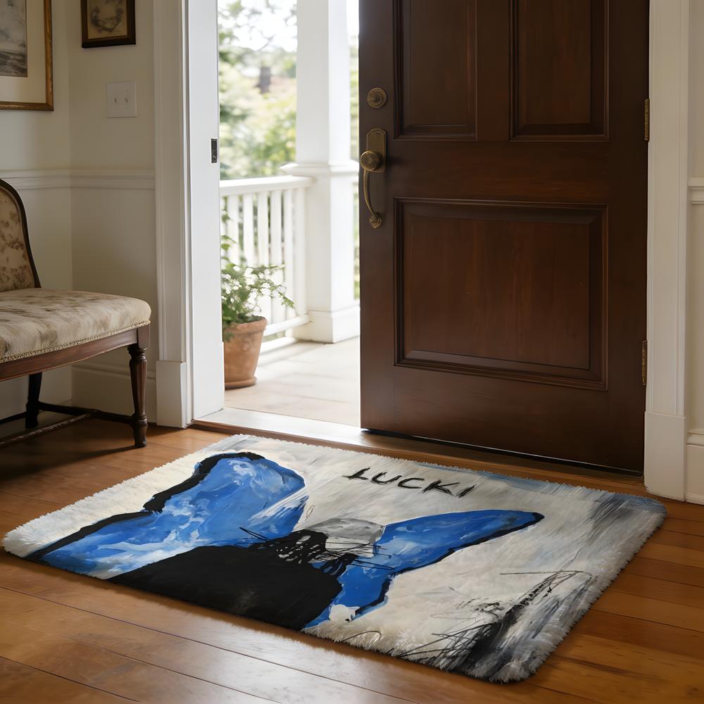 Rapper WWAKE UP LUCKI Floor Mat Soft Flannel Absorbent Mat Non-Slip Rug Home Bedroom Bathroom