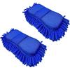 Microfiber Car Wash Sponge-Non-Scratch Wash Mitt-Two Sided Chenille Microfiber Washing Sponge-Mitt For Cars, Trucks, SUVs, Boats(2 Pack Green)
