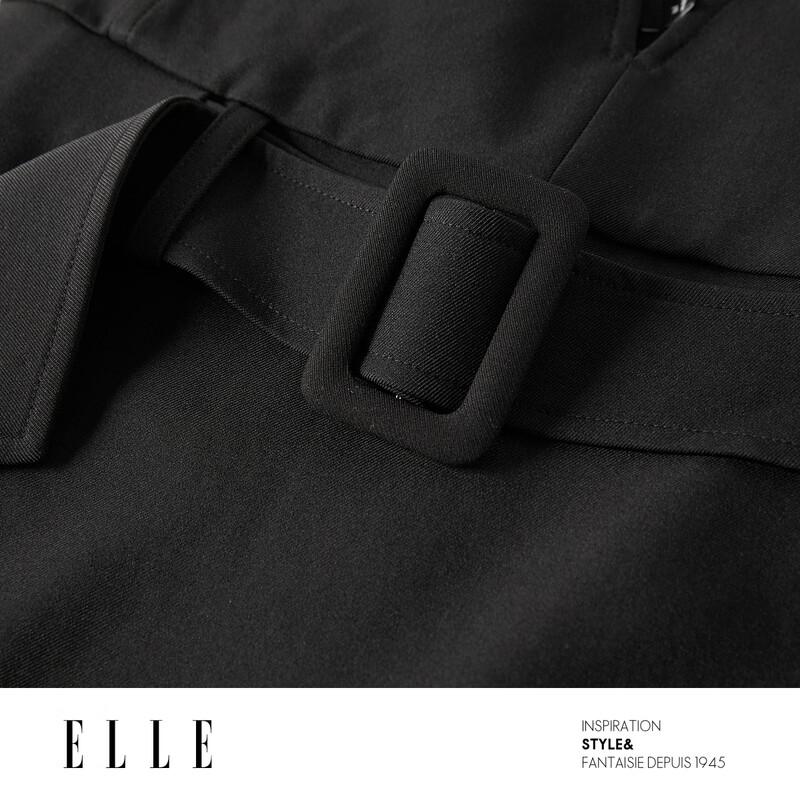 ELLE French Halter V-Neck A-Line Mini Dress