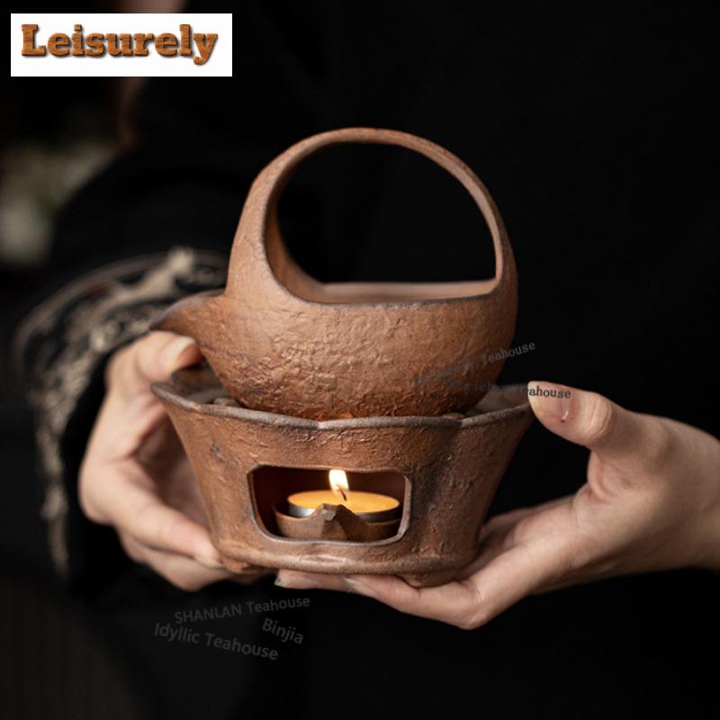 Grobkeramik Lotus Teegeschirr Komplettes Set Antikes Teezeremonie Set Teekanne zum Aufbrühen und Teetassenset Trinkgeschirr Ornamente Handwerk