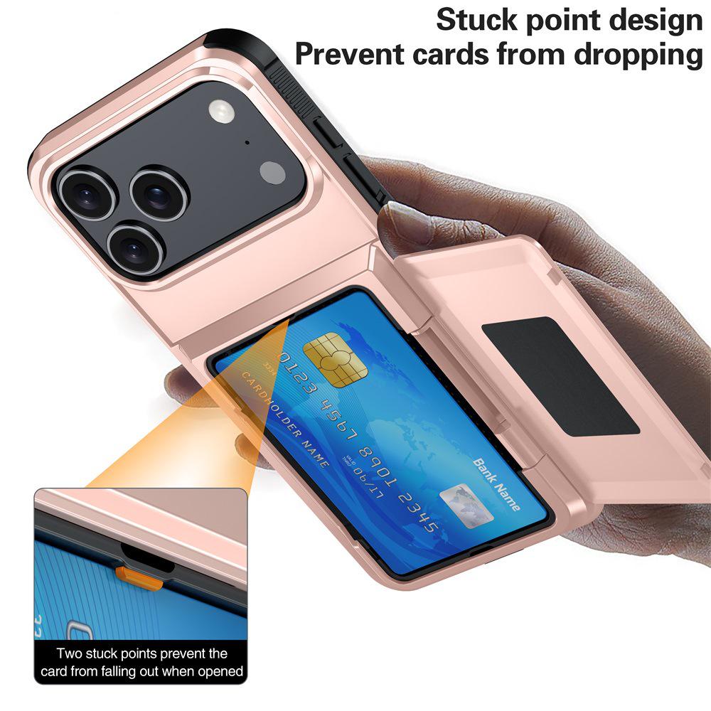 iPhone 17 Card Slot Flip Wallet Case, Drop-Proof Premium Protective Cover for iPhone 14/15/16 Plus
