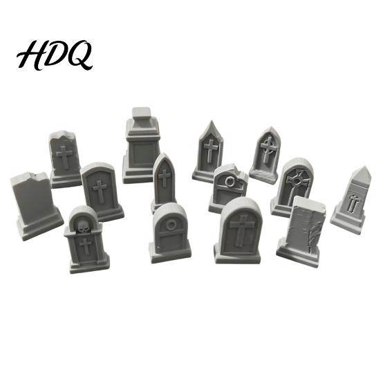 Tiny Tombstone for Diorama 14 Pcs Mini Model 3D Printed Miniature Cemetery Gravestone Scenery Gothic Display Items Props Tabletop Gaming Halloween
