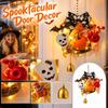 Halloween Wreath with Pumpkin Door Hanging Decor for Party Store Theme Holiday Scene