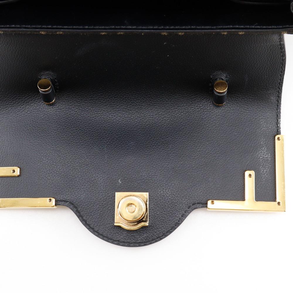 Fendi La Medusa Zucca Handbag X Versace Fender 2WAYShoulder Black / Brown Nylon Canvas/leather Women Used